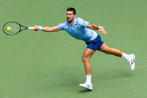 FILE PHOTO: Sep 5, 2025; Flushing, NY, USA; Novak Djokovic of Serbia in action against