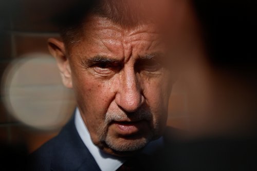 Leader of ANO party Andrej Babis looks on outside of a polling station during the parliamentary elections in Ostrava, Czech Republic, October 3, 2025. REUTERS/David W Cerny