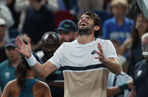 Tennis - ATP Masters 1000 - Shanghai Masters - Qizhong Forest Sports City Arena, Shanghai, China - October 12, 2025 Monaco's Valentin Vacherot celebrates after winning the final against France's Arthur Rinderknech REUTERS/Go Nakamura