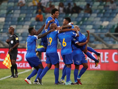 FILE PHOTO: Soccer Football - 2018 World Cup Qualifiers - South Africa v Cape Verde - Moses Mabhida Stadium, Durban, South Africa - September 5, 2017. Cape Verde celebrate scoring. REUTERS/Rogan Ward/File Photo