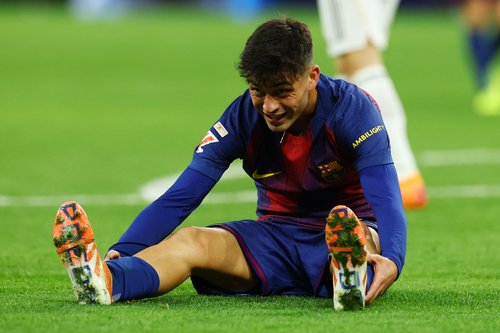 Real Madrid v FC Barcelona - Santiago Bernabeu, Madrid, Spain FC Barcelona's Pedri reacts