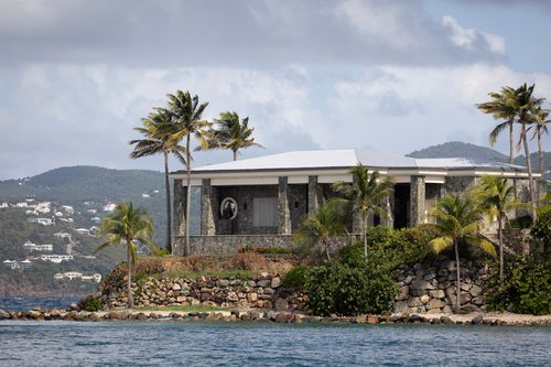 A view shows a house on Little St. James, a small private island formerly owned by the late financier Jeffrey Epstein and later sold by his estate to settle lawsuits, in the U.S. Virgin Islands, November 29, 2025. REUTERS/Marco Bello