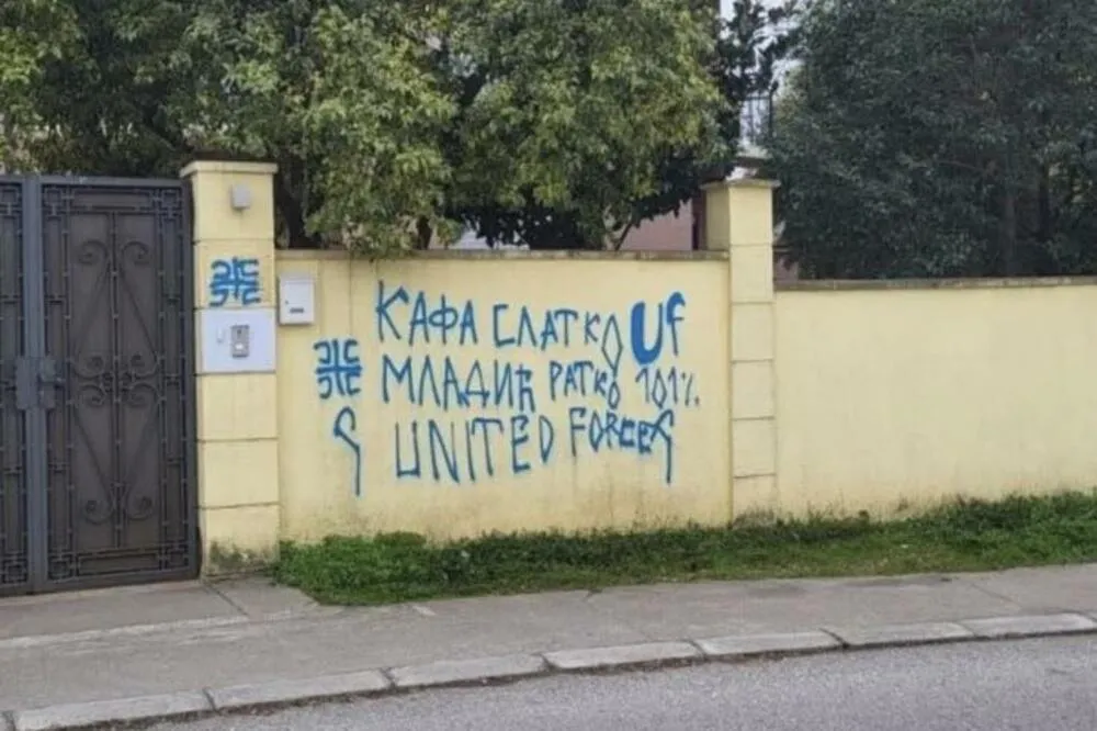 Bosnian embassy in Podgorica vandalised with genocide glorification graffiti