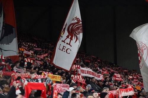 Soccer Football - Premier League - Liverpool v Sunderland - Anfield, Liverpool, Britain - December 3, 2025 Liverpool fans react in the stands before the match REUTERS/Peter Powell EDITORIAL USE ONLY. NO USE WITH UNAUTHORIZED AUDIO, VIDEO, DATA, FIXTURE LI