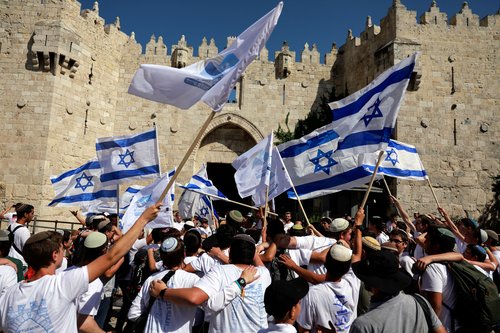 Jerusalem Day, amid the ongoing conflict in Gaza between Israel and Hamas, in Jerusalem