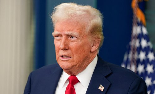 U.S. President Trump briefs reporters on midair collision near Ronald Reagan Washington National Airport, at the White House in Washington