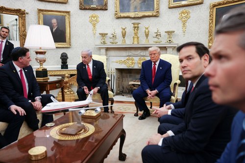 U.S. President Trump meets Israeli PM Netanyahu in Washington