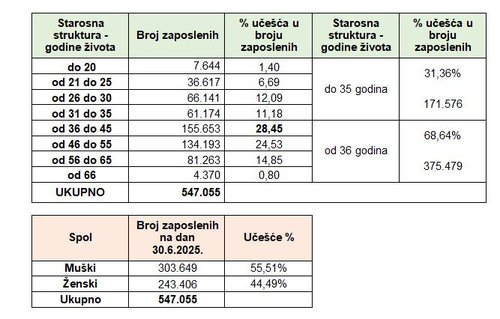 broj zaposlenih po starotisti i spolu