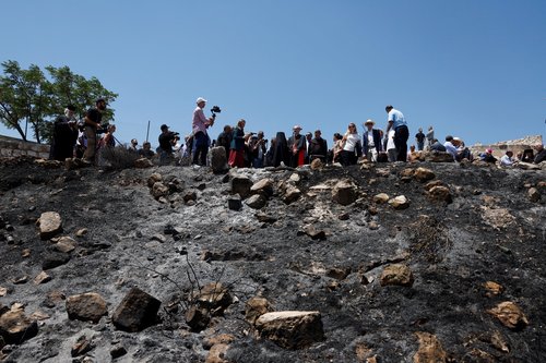 Zapaljena crkva na Zapadnoj Obali, u gradu Tayabeh