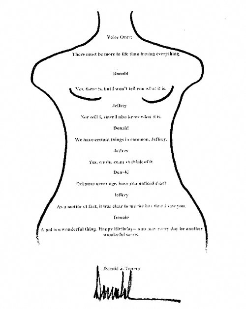 Donald Trump, rođendansko pismo, Jeffrey Epstein