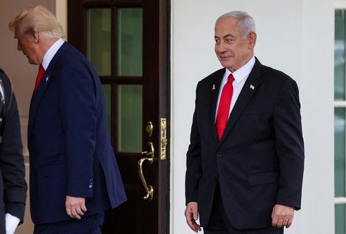 U.S. President Trump meets Israeli PM Netanyahu in Washington