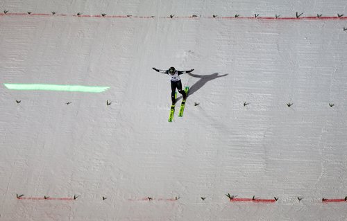 Ski Jumping - Ski Jumping World Cup - Sapporo, Japan - January 17, 2026 Japan's Ren Nikaido in action during the men's large hill REUTERS/Issei Kato