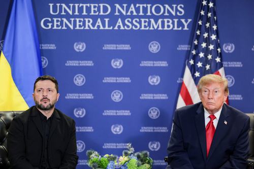 US President Donald Trump meets with Ukraine's President Volodymyr Zelenskiy during the 81st United Nations General Assembly (UNGA) in New York City, US, September 22, 2026. REUTERS/Kylie Cooper