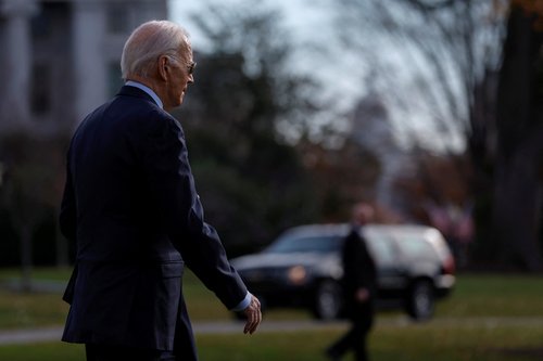 U.S. President Joe Biden departs the White House in Washington