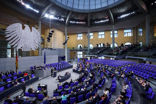 A general view of the debate about possible snap polls in Germany, at the German lower house of parliament Bundestag, in Berlin