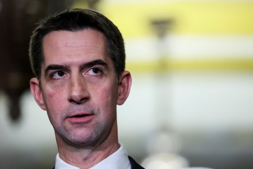 U.S. Senator Cotton (R-AR) looks on after a U.S. Senate Republicans meeting, in Washington