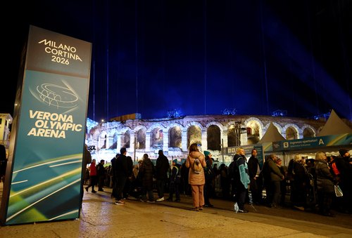 Milano Cortina 2026 Winter Olympics - Arena di Verona, Verona, Italy - February 20, 2026 General view of Arena di Verona ahead of the closing ceremony REUTERS/Lisi Niesner