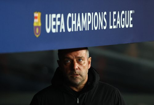 Soccer Football - UEFA Champions League - FC Barcelona v FC Copenhagen - Spotify Camp Nou, Barcelona, Spain - January 28, 2026 FC Barcelona coach Hansi Flick before the match REUTERS/Albert Gea