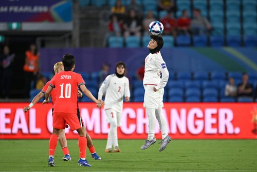 Fatemeh Pasandideh of Iran during the AFC Women's Asian Cup Group A match between South Korea and Iran at Robina Stadium on the Gold Coast, Australia, March 2, 2026. AAP/Dave Hunt via REUTERS ATTENTION EDITORS - THIS IMAGE WAS PROVIDED BY A THIRD PART