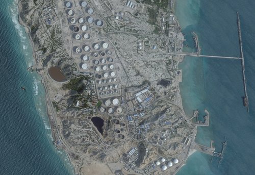 A satellite image shows an oil terminal at Kharg Island, Iran, February 25, 2026. 2026 Planet Labs PBC/Handout via REUTERS THIS IMAGE HAS BEEN SUPPLIED BY A THIRD PARTY. MANDATORY CREDIT