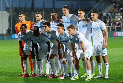 Soccer Football - UEFA Conference League - Round of 16 - First Leg - Rijeka v RC Strasbourg - Stadion HNK Rijeka, Rijeka, Croatia - March 12, 2026 Rijeka players pose for a team group photo before the match REUTERS/Antonio Bronic