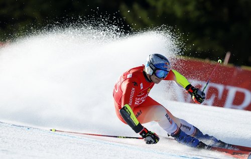 Alpine Skiing - FIS Alpine Ski World Cup - Men's Giant Slalom - Kranjska Gora, Slovenia - March 7, 2026 Switzerland's Marco Odermatt in action during the first run REUTERS/Borut Zivulovic
