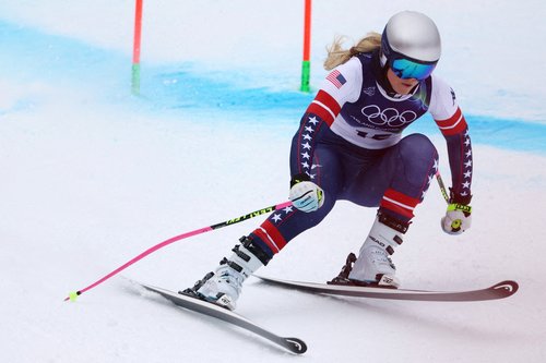 FILE PHOTO: Milano Cortina 2026 Olympics - Alpine Skiing - Women's Downhill 3rd Official Training - Tofane Alpine Skiing Centre, Belluno, Italy - February 07, 2026. Lindsey Vonn of United States in action during training REUTERS/Lisi Niesner/File Photo/F