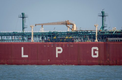 An Indian liquefied petroleum gas (LPG) carrier, Shivalik, arrives at Mundra Port via the Strait of Hormuz, amid the U.S.-Israel conflict with Iran, in Gujarat, India, March 16, 2026. REUTERS/Amit Dave