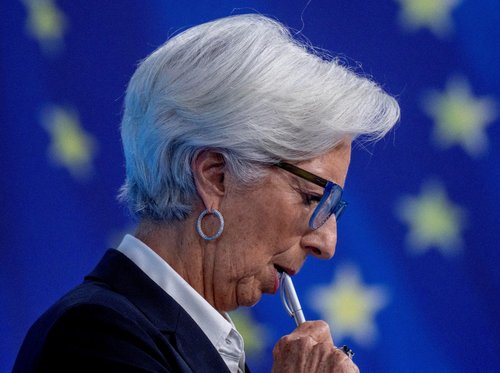 FILE PHOTO: President of European Central Bank, Christine Lagarde, attends a news conference following a meeting of the governing council in Frankfurt
