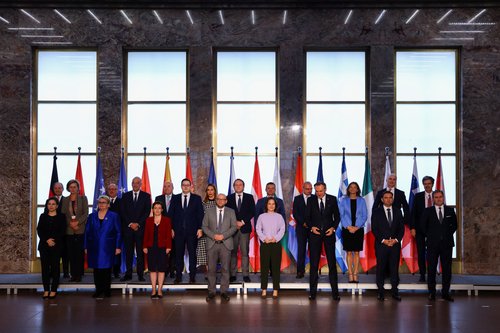 German Foreign Minister Baerbock presides over a conference with her counterparts from Europe, in Berlin