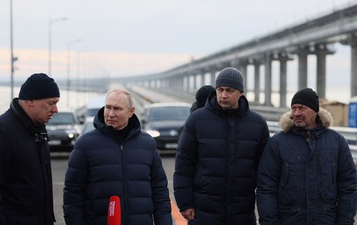 Russia's President Putin visits Crimea bridge