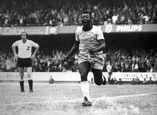 FILE PHOTO: Pele - Brazil celebrates a goal