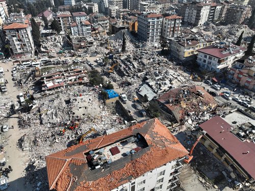 The aftermath of the deadly earthquake is seen in Hatay
