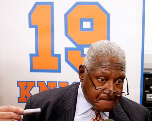 FILE PHOTO: Ex-New York Knicks captain Reed is interviewed before their NBA basketball game with Milwaukee Bucks in New York