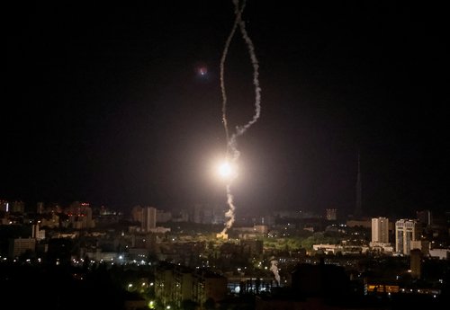 A missile strike in Kyiv