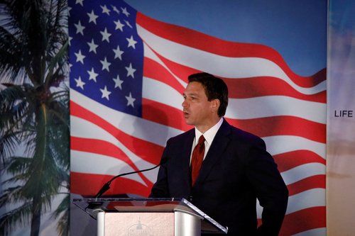 FILE PHOTO: Florida Governor Ron DeSantis attends the Florida Family Policy Council Annual Dinner Gala, in Orlando