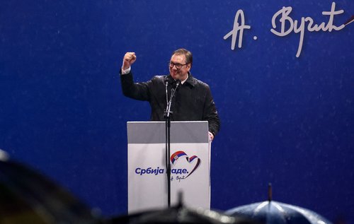 Rally in support of Serbia's President Aleksandar Vucic in Belgrade