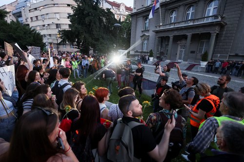 Serbian opposition parties protest against violence and in reaction to the two mass shootings, in Belgrade