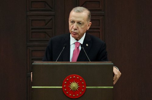 FILE PHOTO: Turkish President Tayyip Erdogan announces new cabinet during a press conference, in Ankara