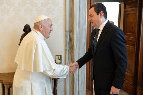 Pope Francis meets with Kosovo's Prime Minister Albin Kurti at the Vatican