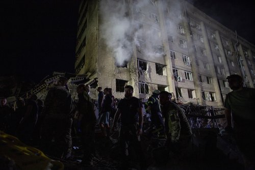 Aftermath of a Russia's missile attack in Kramatorsk