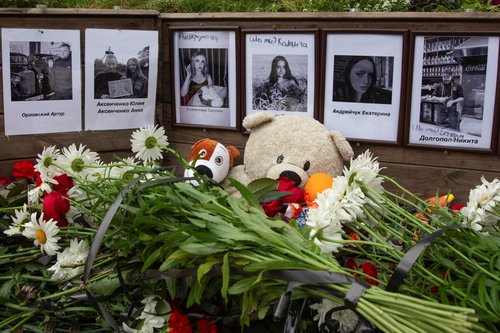 Funeral of 14-year-old twins Anna and Yuliia Aksenchenko killed in a restaurant by a Russian missile strike, in Kramatorsk