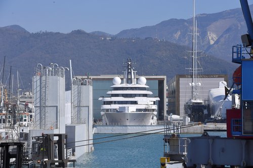 FILE PHOTO: Superyacht allegedly linked to Putin docked in Italy