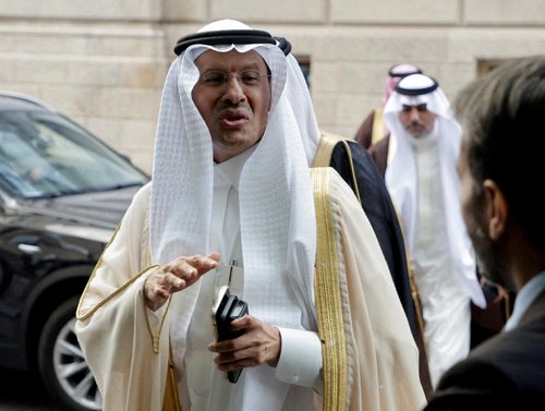 FILE PHOTO: Saudi Arabia's Minister of Energy Prince Abdulaziz bin Salman Al-Saud arrives for an OPEC meeting in Vienna