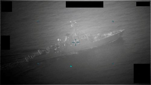 Handout footage shows Iranian vessel's attempt to seize commercial tanker, according to U.S. Navy