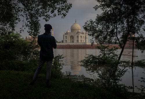 Aftermath of heavy monsoon rains in Agra