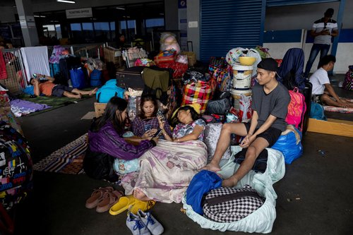 Passengers stranded at Manila North Port amid Typhoon Doksuri
