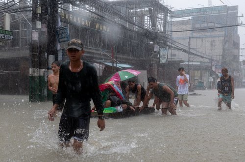 Flood in Bulacan province, Philippines