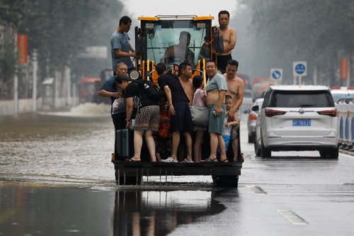 FILE PHOTO: Flooding in Zhuozhou, Hebei province