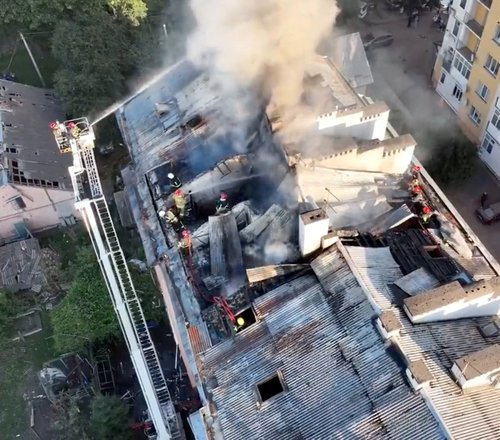 Aftermath of a Russian missile attack in Lviv